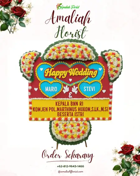 Papan Bunga Pernikahan Saludan